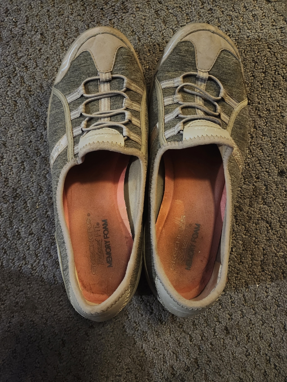 Skechers Memory Foam Slip-On Sneakers in Olive Gray